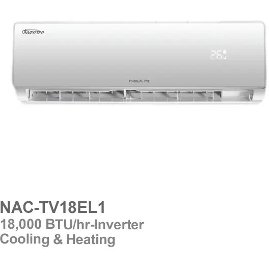 کولر گازی 18 هزار اینورتر نکسار مدل NAC-TV18EL1